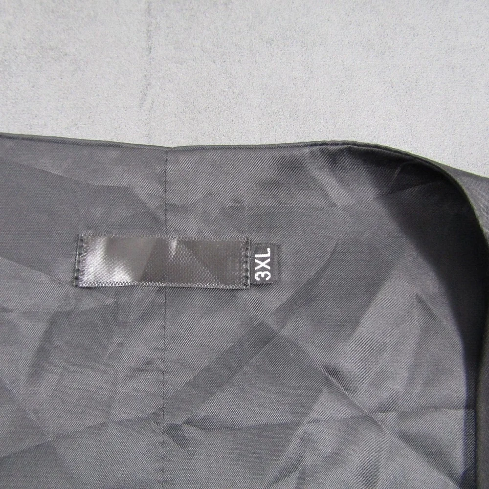 Suit Vest Men 3XL Black Formal Waistcoat Adjustable Back Wedding